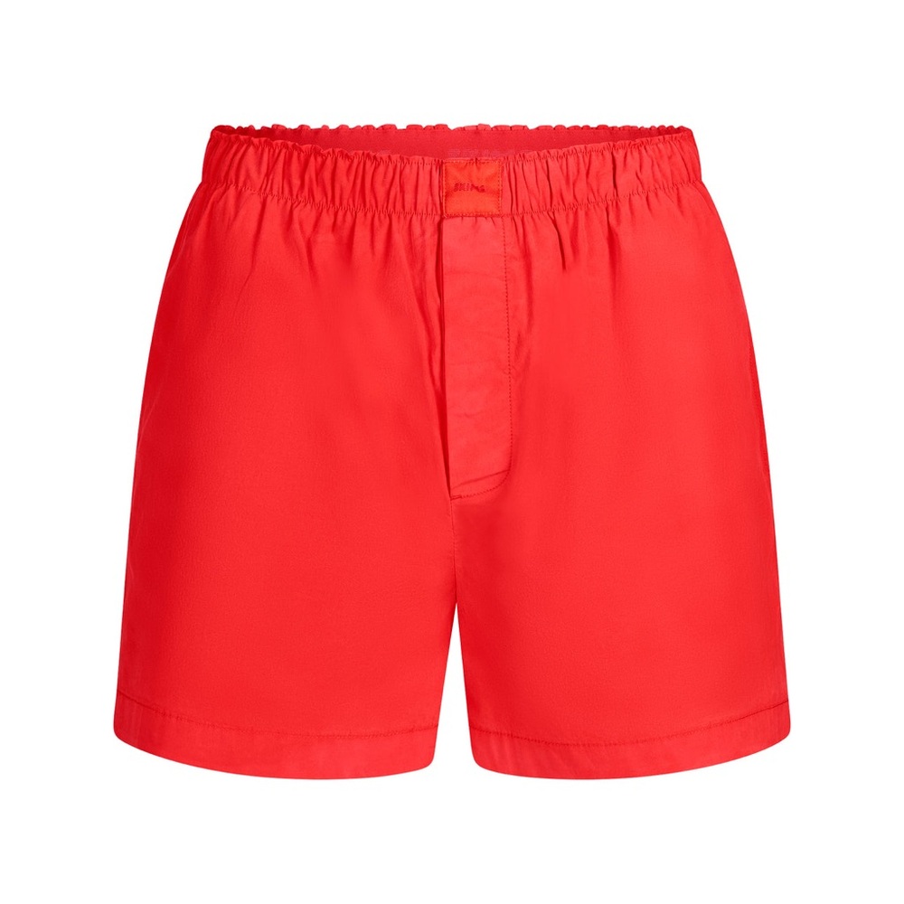 SKIMS Women’s Cotton Poplin Boxers - Ruby